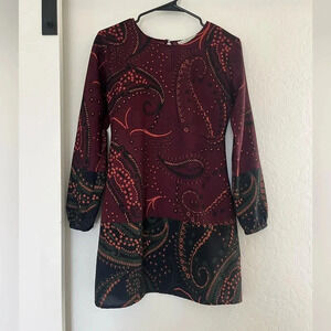 Abercrombie & Fitch dress XS boho paisley holiday party going out A line